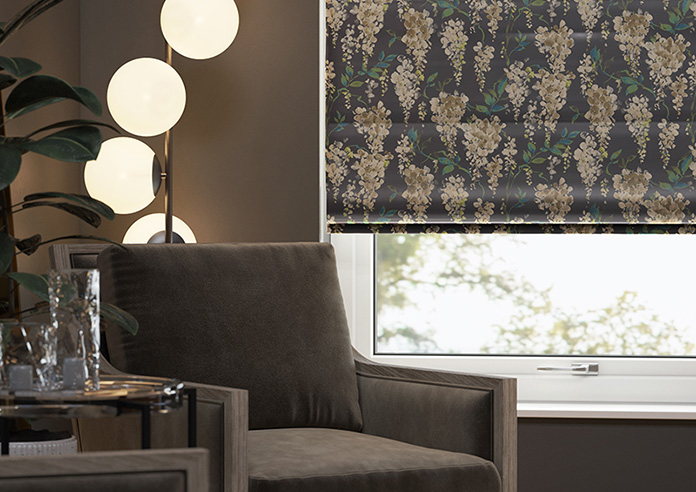 Wisteria Silk, Black - Twist&Fit Roman Blind - Image 5